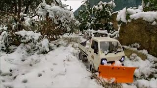 Scale park snow removal with the truck Wpl D12 4x4