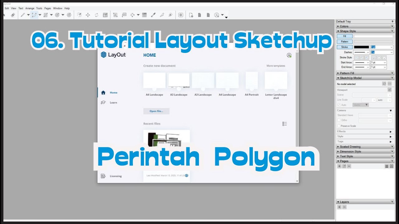 06 Tutorial Layout Sketchup Tools Polygon - YouTube