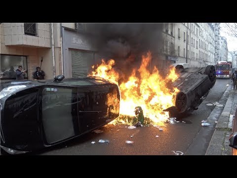 Gilets jaunes Acte 70 : violentes tensions et affrontements (14 mars 2020, Paris) [4K]