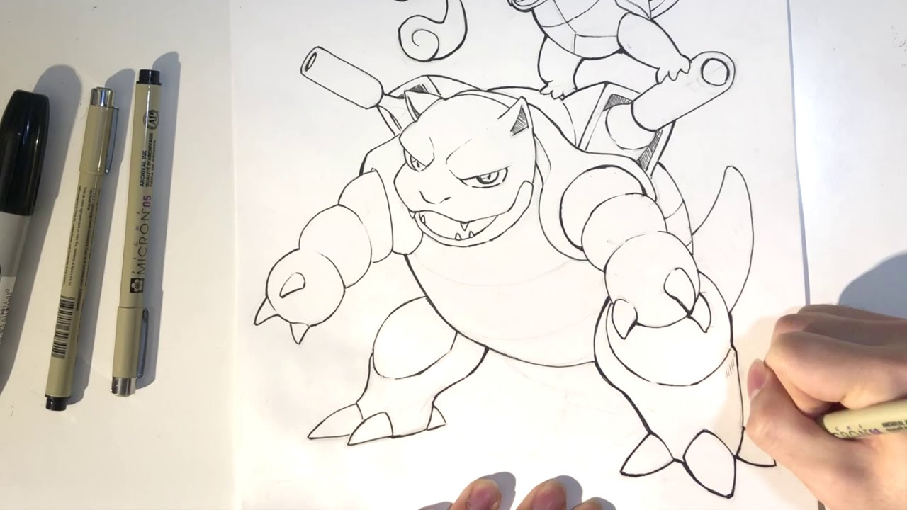 COMO DESENHAR O BLASTOISE (Pokémon)