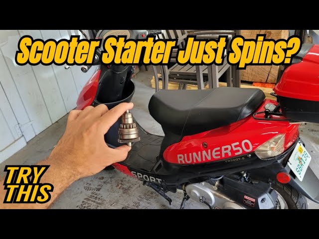Scooter Starter Motor Just Spins But Won't Start Repair #50cc
