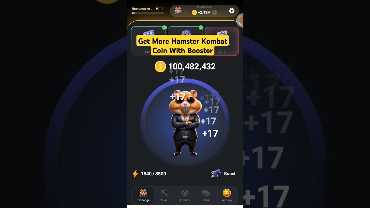 Get More Hamsters Kombat's Coin With Booster 