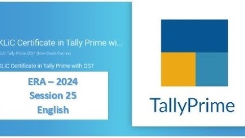 KLiC Tally Prime Era Session 25 Question English Era Session 25