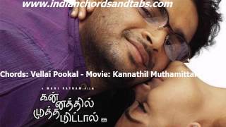 Video thumbnail of "Chords: Vellai Pookal - Movie: Kannathil Muthamittal (2002) - A.R.Rahman"