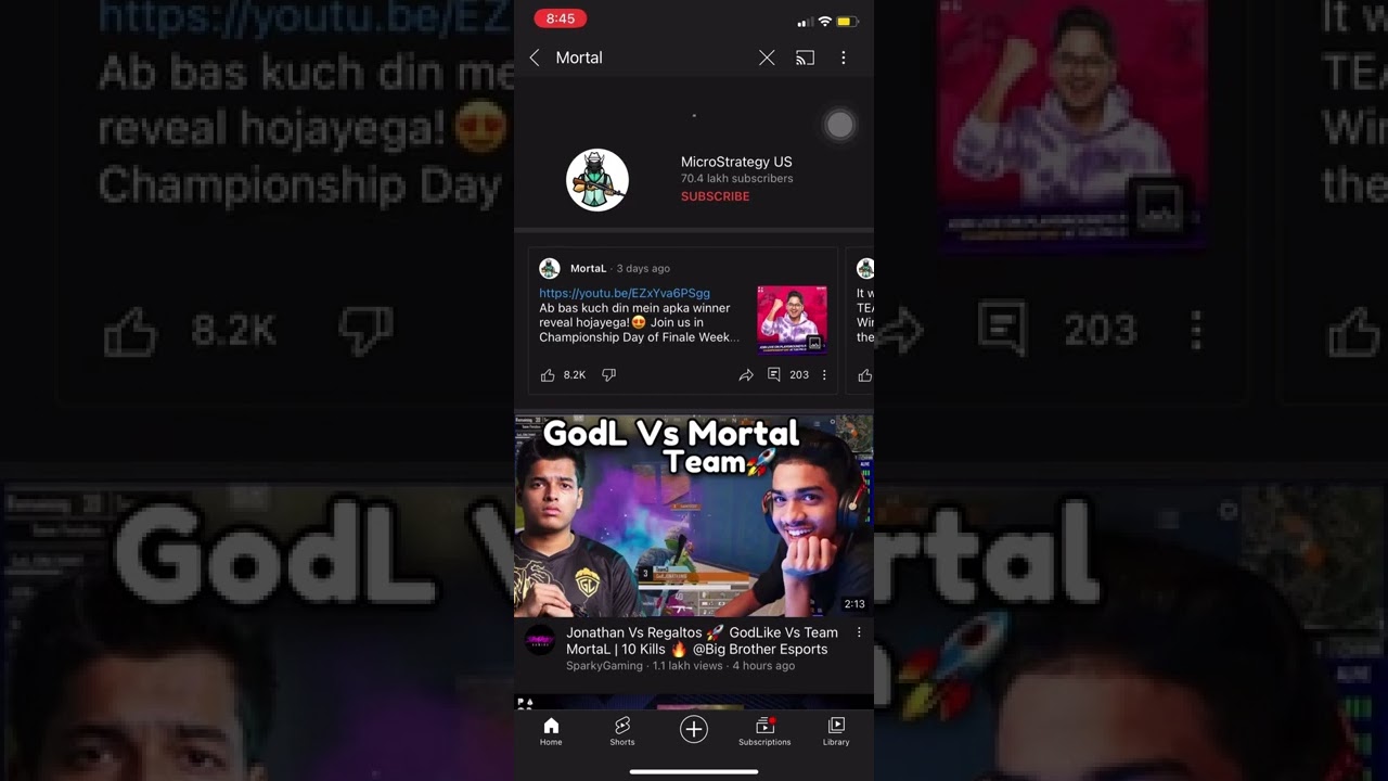 Why Mortal channel hack 💔💔💔