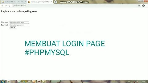 Tutorial Membuat Keamanan Web Login page Mengunakan PHP MySQL