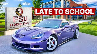 Late To School in STRAIGHT PIPE CORVETTE POV..