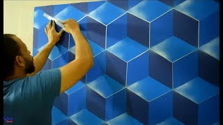 اصنع بنفسك ديكور (خليه النحل)  بقطعه كرتون|احمد ثابت|3d hexagon design