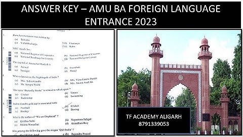 ANSWER KEY - AMU BA foriegn language entrance 2023 I AMU BA foreign language answer key 2023