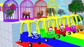 Long Slide Game With Cow Elephant Gorilla Hippopotamus Tiger 3d Animal Game Funny 3d Animals screenshot 2