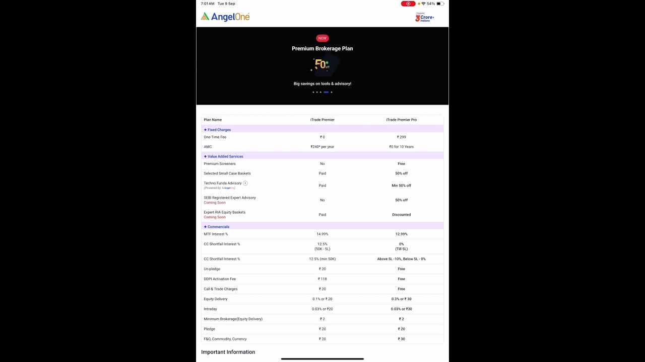 Angel one brokerage new plan change kese kare || Angel one brokerage plan itrade premier pro plan.