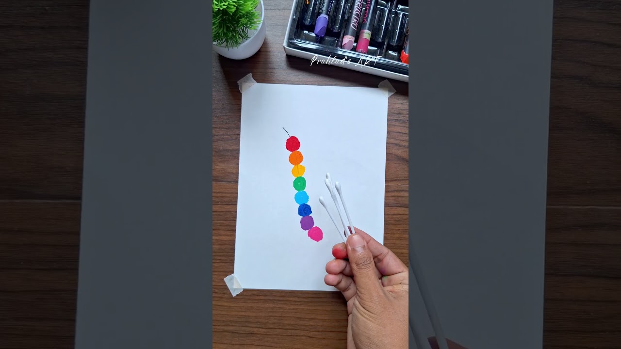 🌈 Watch the Magic of Colors Unfold | Rainbow Feather Oil Pastel Art