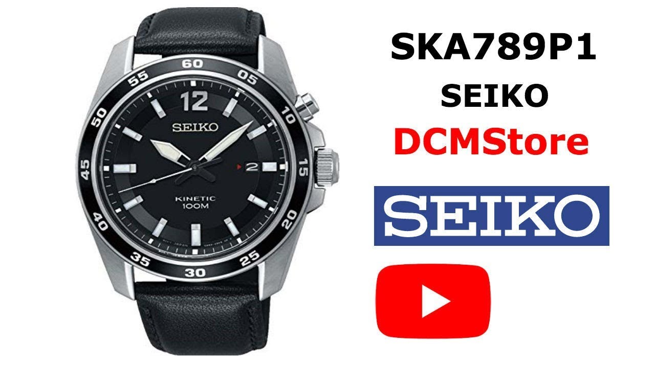 SKA789P1 Seiko Kinetic Black Dial - YouTube