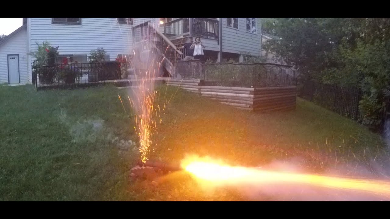 Homemade cast-iron cannon salute to a great country on the 4th of July