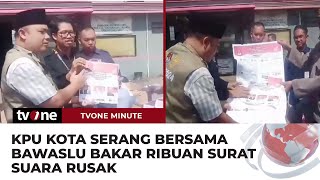 KPU Kota Serang Musnahkan 9.752 Surat Suara Rusak | tvOne Minute