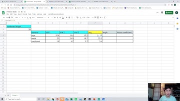 Friction Lab tables and graphs