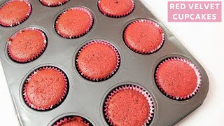 Red Velvet Cupcakes with Cream Cheese frosting | Soft & spongy Red Velvet Cupcakes