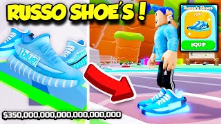 The OWNER Made A BLUE RUSSO SHOE In Shoe Simulator AND I MADE IT OP!! (Roblox)