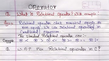 Relational Operators in C language | Binary operators- check Condition between two operands in C