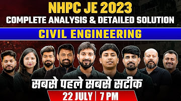 NHPC JE 2023 Exam Analysis | Complete Detailed Solution | Civil Engineering | सबसे पहले सबसे सटीक