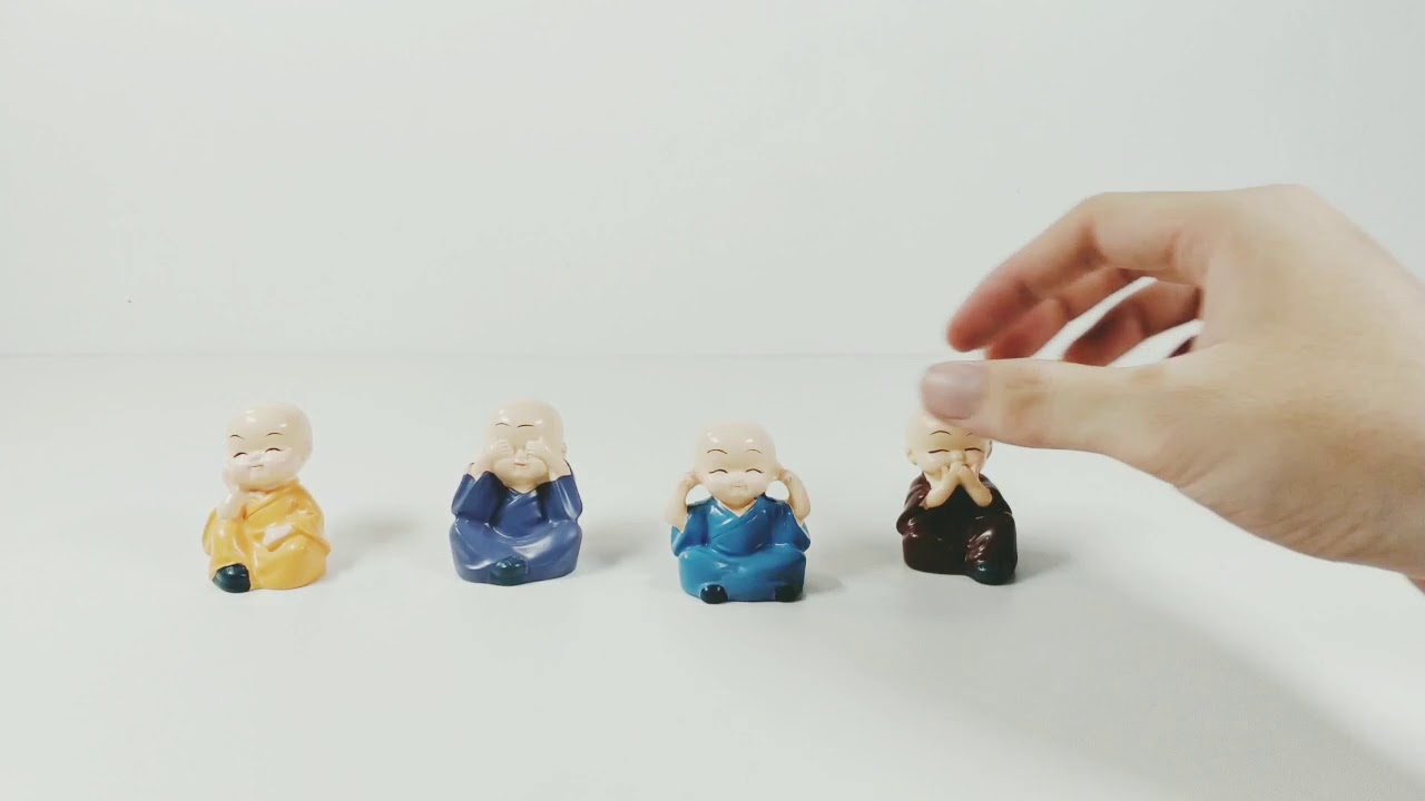 BỘ TƯỢNG 4 CHÚ TIỂU TRANG TRÍ Ô TÔ, XE HƠI BÀN LÀM VIỆC