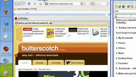 Backing up Windows XP before you reinstall