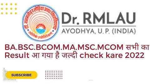 Dr.Rmlau Ayodhya University results BA/BSC/BCOM/MA/ MSC/MCOM Latest update check now