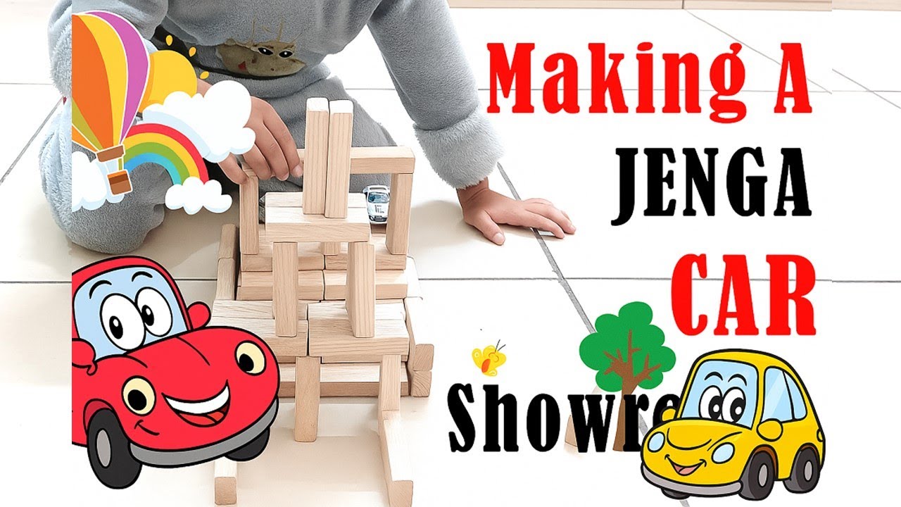 🚙 Jenga Wooden Blocks Car Showroom – Fun Construction for Kids 