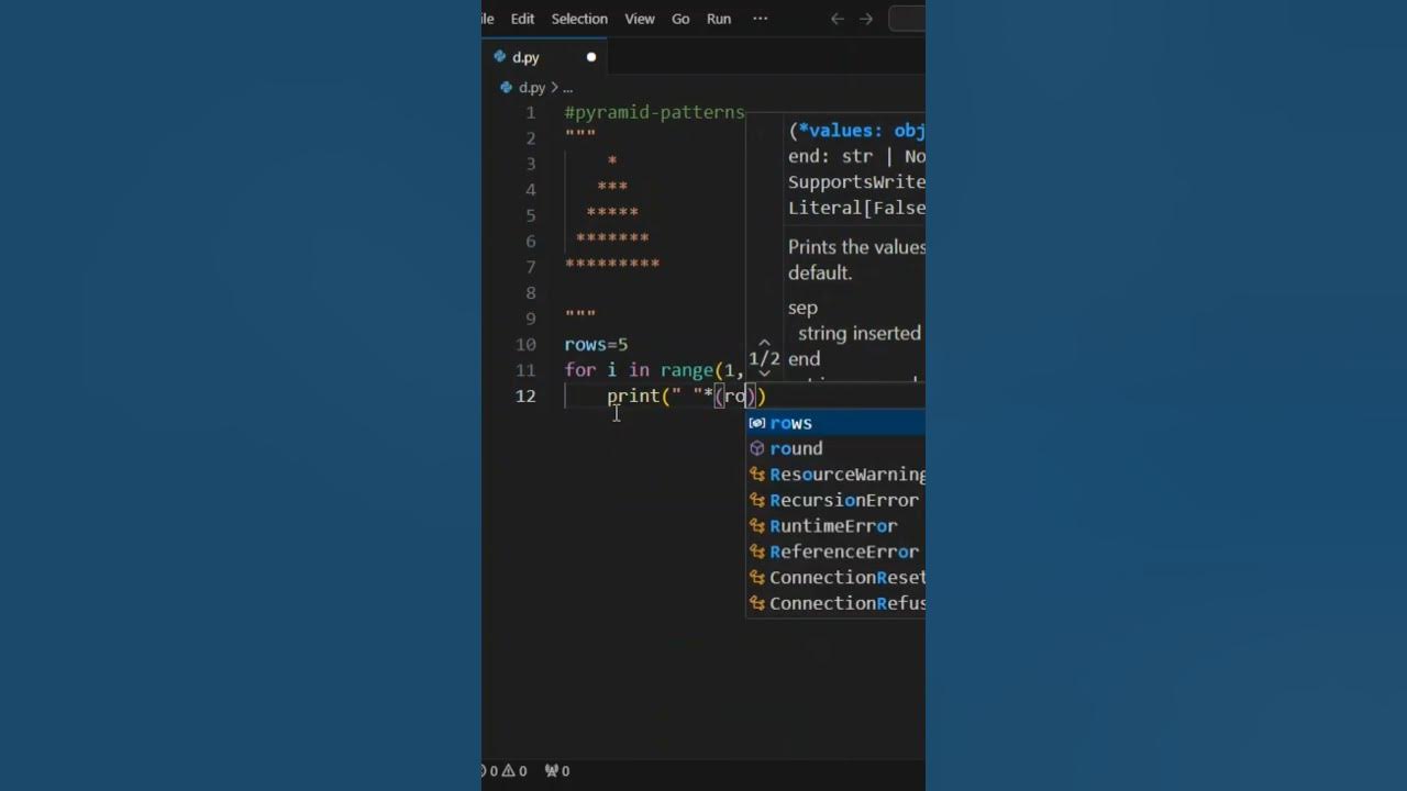 python pyramid pattern #coding #programming #pythonsofig #panthpythons ...