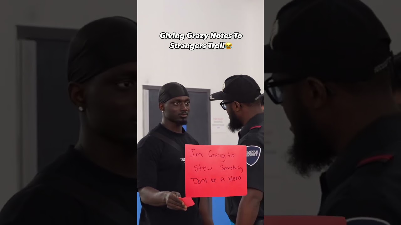 Giving crazy notes to strangers troll prank😂          Full VIDEO OUT￼ 