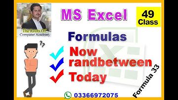MS Excel 49 Class ( Formula 33 ) in Pashto by Modern way..