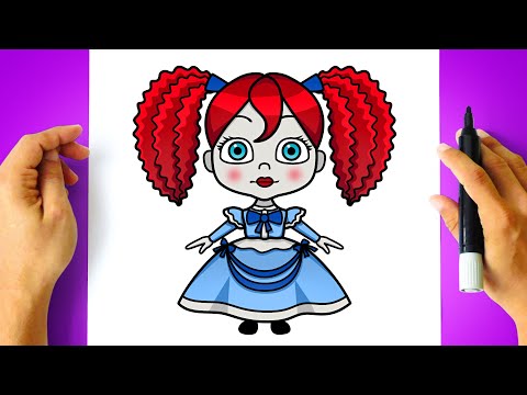 Como desenhar e pintar a Boneca de Poppy Playtime 