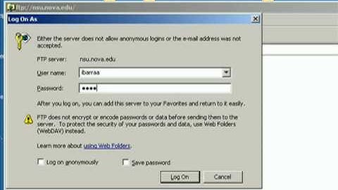 How to use Internet Exporer to Transfer Files through FTP