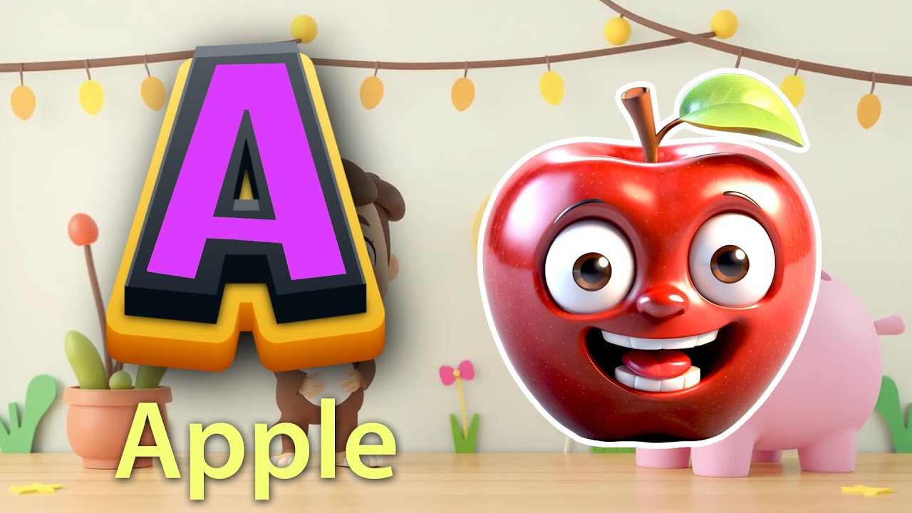 A is for Apple, ABC Phonics Song - Toddler Learning Songs, Nursery ...