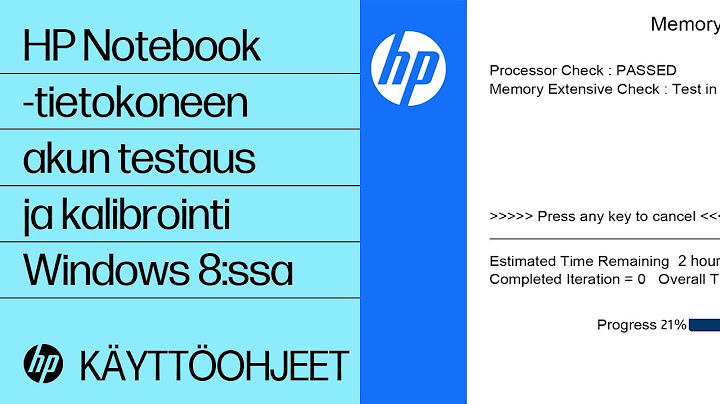 HP Notebook -tietokoneen akun testaus ja kalibrointi Windows 8:ssa