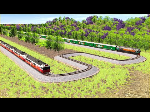 Trains vs Rotating Railroad Track #2 | Trainz Simulator 2019 | Trainz Railfans IN