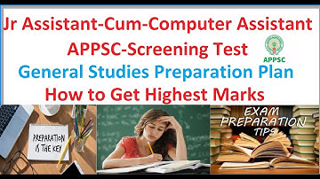 Jr Assistant Cum Computer Assistants|Exam APPSC|Screening Test| Preparation Plan|Strategy|GS|