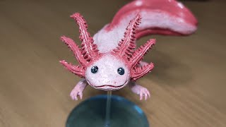 I made an Axolotl figure out of clay! : Polymer clay sculpting tutorial