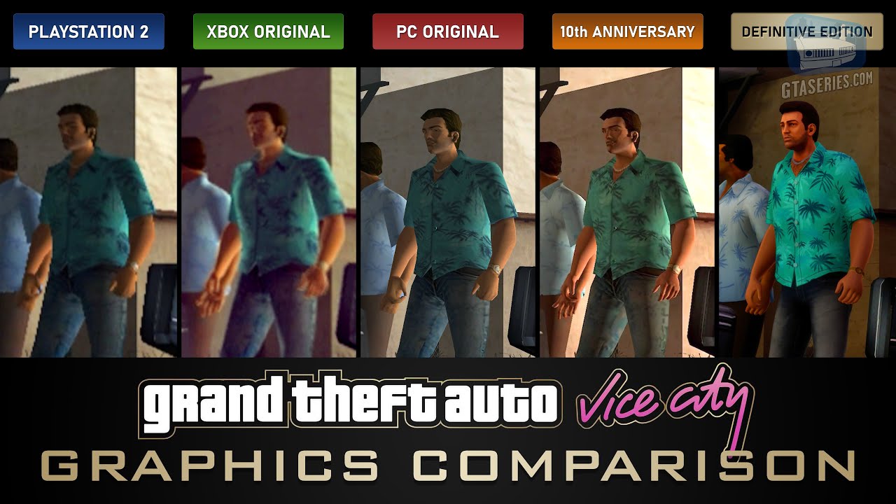 GTA Vice City Definitive Edition Comparison - PS2 / Xbox / PC / Mobile / Remaster