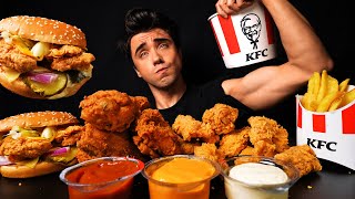 KFC CRISPY FRIED CHICKEN 🍗 SPICY BURGER 🍔 HOT CHICKEN STRIPS 🍗 FRENCH FRIES 🍟 EATING MUKBANG ASMR