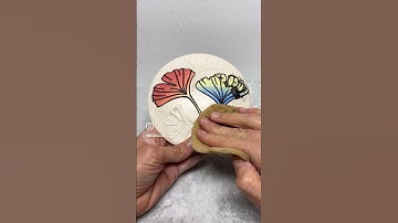 Ginkgo inlay #art #studiopottery #pottery #potteryvideo #potteryart