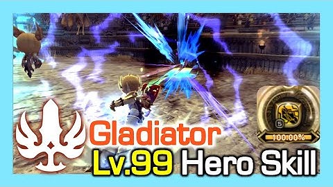 Lv99 Gladiator Hero Skill (New) / How much Gauge% per skill / Dragon Nest Korea (2023 June)