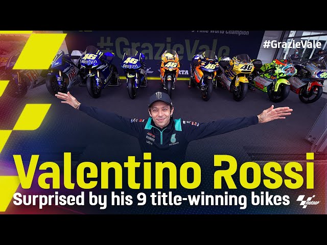 Valentino Rossi surprised by his 9 title-winning bikes class=