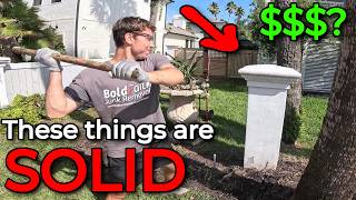 Our new Contractor Buddy paid us to SLEDGEHAMMER CONCRETE PILLARS! | Junk Removal day in the life