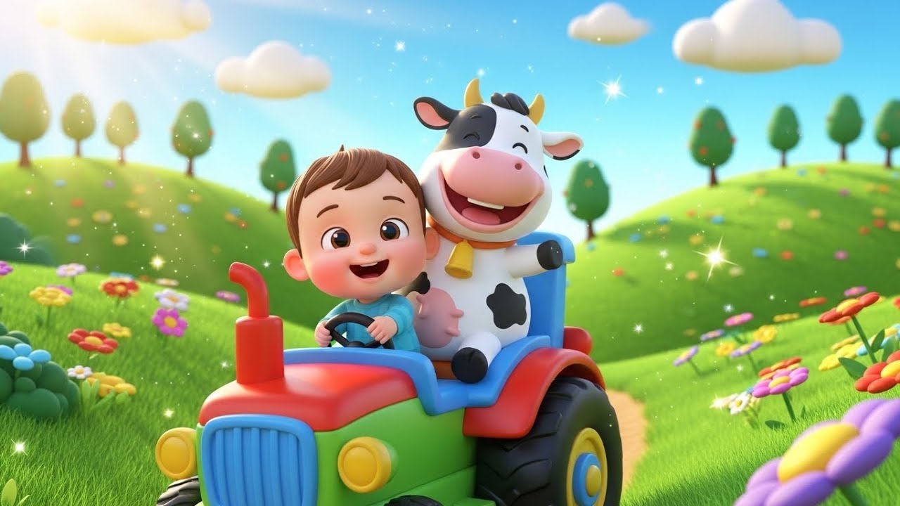 Tractor Ride with Animals Song for Kids | Fun Nursery Rhymes, Baby Songs & Toddler Learning 🚜🦁🎶