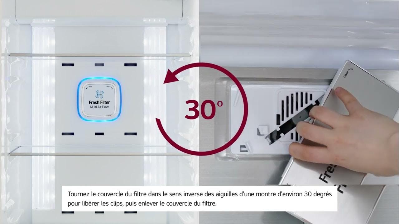 LG Réfrigérateur] Comment remplacer le filter pure n'fresh de votre  réfrigérateur 3 portes LG 