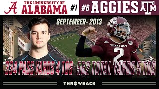 Saban's Revenge on Manziel! (#1 Alabama vs. #6 Texas A&M 2013, September 14)