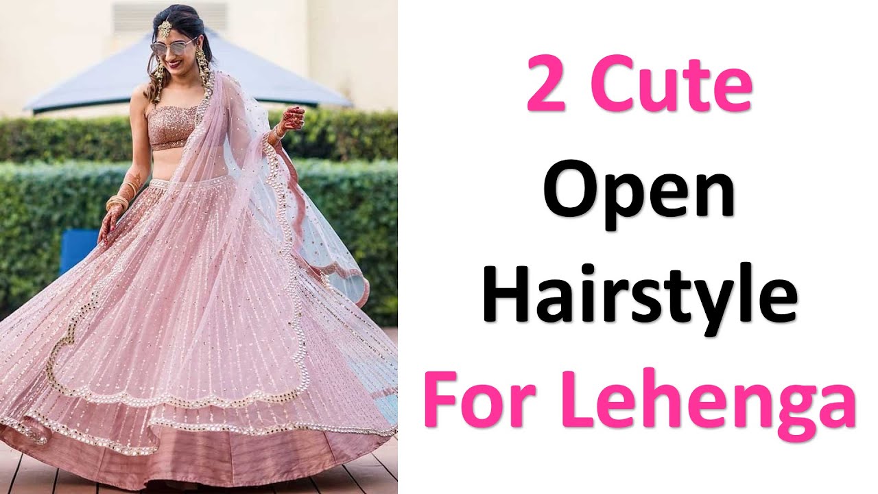 hairstyle with lehenga wedding | hairstyle with lehenga choli | hairstyle  with lehenga low buns | Indian wedding hairstyles, Indian hairstyles, Long hair  styles