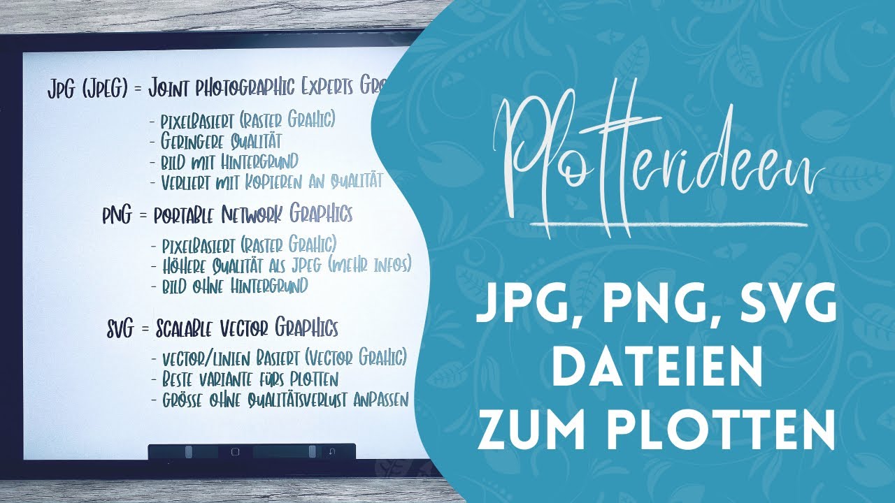 Tipps zu JPG, PNG und SVG Dateiformaten fürs Plotten