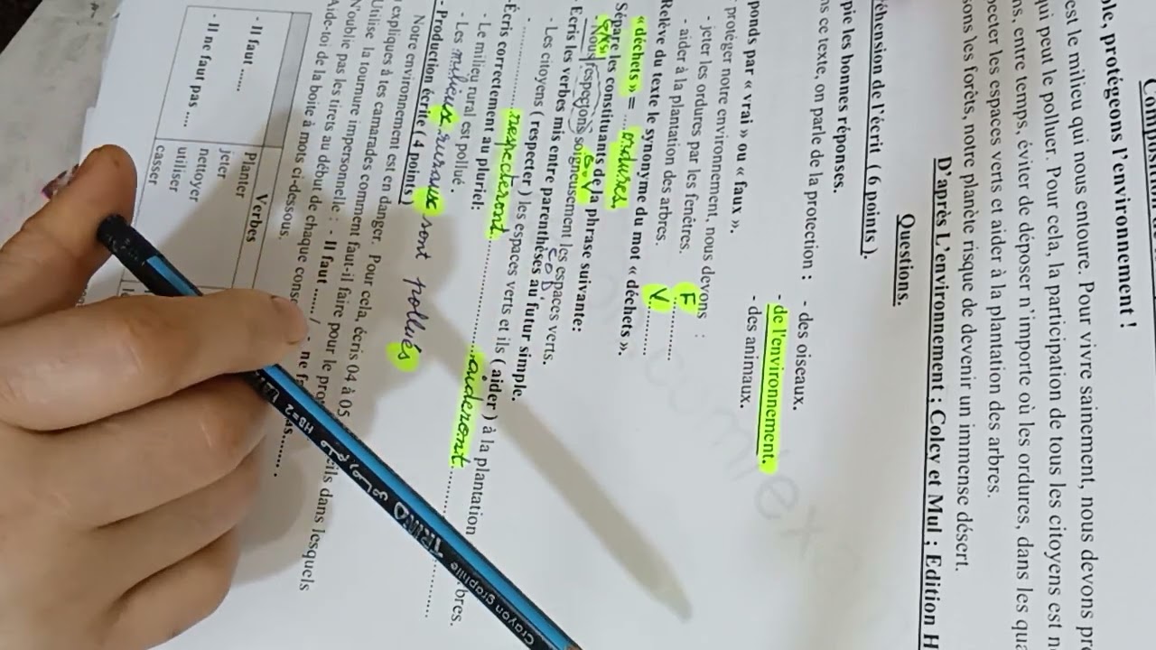 5èAP: Composition du3è trimestre.       La forêt(Compréhension du texte+production écrite